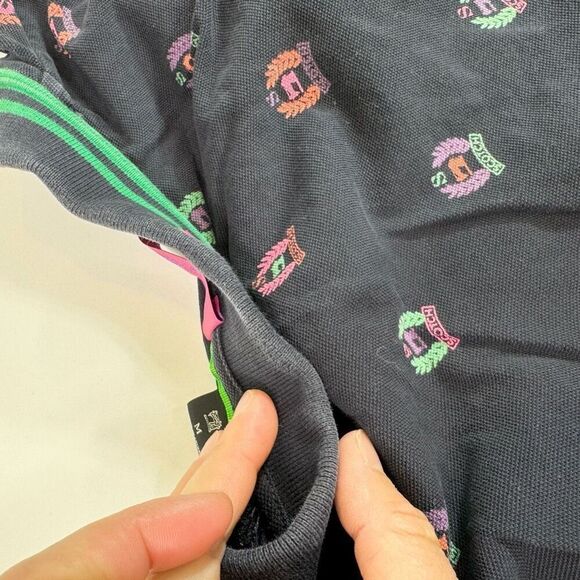 Scotch & Soda Shirt Mens Medium Polo Collar Navy Logo Preppy - Picture 5 of 9